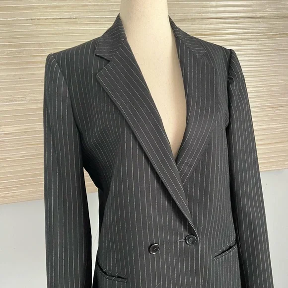 Vintage 100% Wool Pinstriped jacket blazer size 8 - Picture 9 of 13